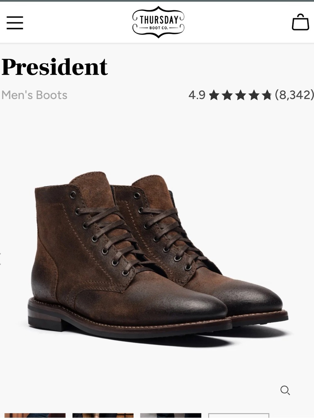 NIB- THURSDAY Boot Co- Mocha President Boot Men’s Size 12